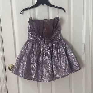 Shimmering Purple Strapless Dress collective US 6 petite collective brand